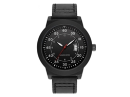 Relógio de Pulso Masculino de Quartzo com Pulseira de Couro Pu e Calendário Branco