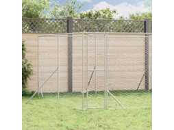 Vidaxl Canil De Exterior 8x4x2 M Aço Galvanizado Prateado