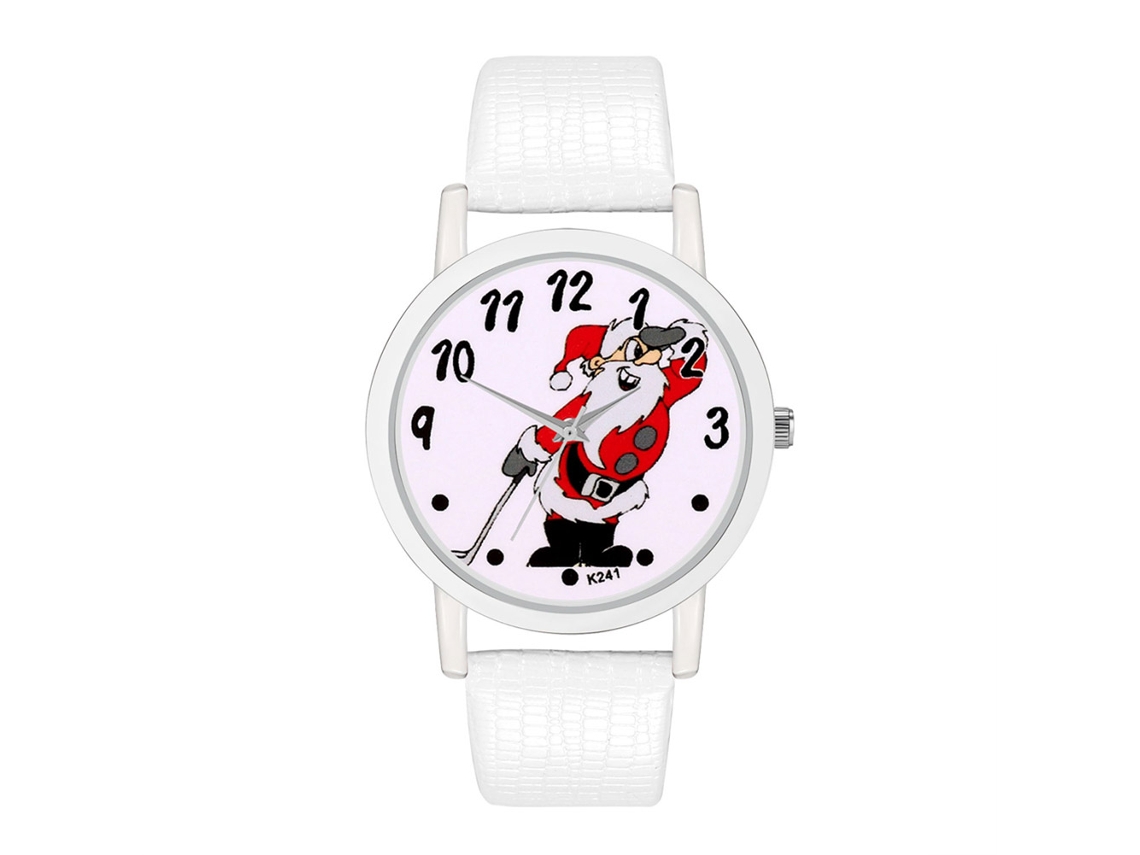 Relógio de Quartzo Estilo Vintage Pulseira de Couro Pu Feminino Masculino Branco