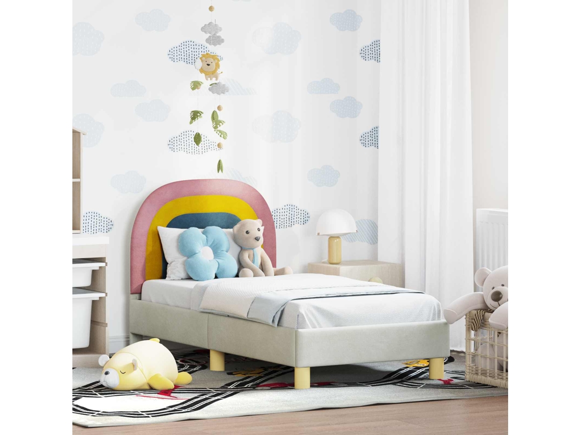 Vidaxl Estrutura De Cama Para Criança Com Cabeceira Creme 70 X 140 Cm