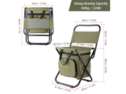 Cadeira de Acampamento Plegável com Bolsa de Frio
