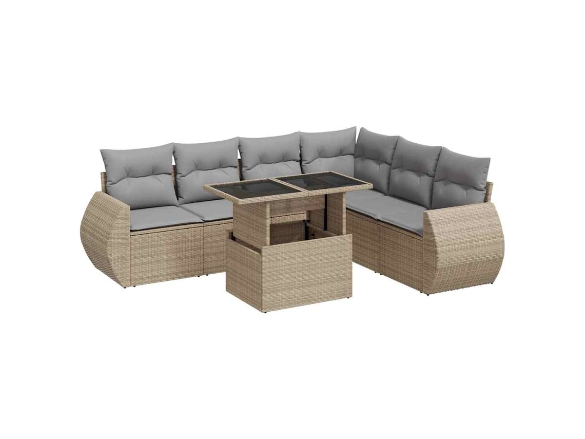 Garden Sofa Set, Garden Sofa Sets Vidaxl Bege Rattan / Vime (n/a)
