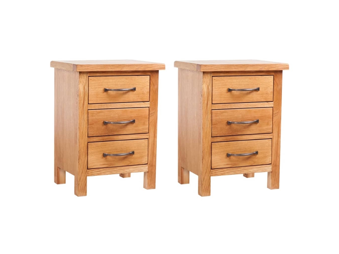 Bedside Cabinet, Bedside Cabinets Vidaxl Marrom Madeira De Carvalho (n/a)