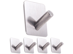 Ganchos De Parede De Aço Inoxidável,adesivos Para Banheiro E Cozinha,instalação Sem Furos,design Moderno E Elegante,prateado Btforus