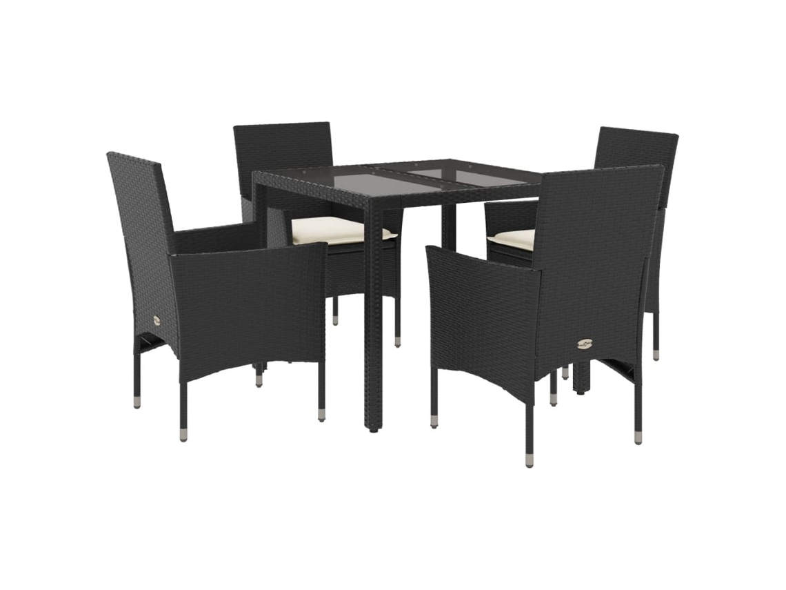 Garden Dining Set, Garden Dining Sets Vidaxl Preto Rattan / Vime (90 X 90 X 75 Cm)