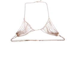 Body Chain Feminino Sexy Com Strass E Franges Elegante