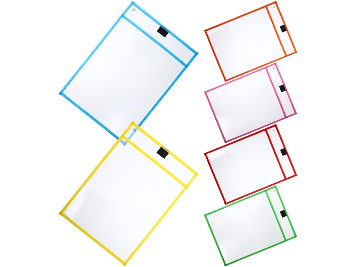 Protetores de folha transparente para pastas, sacos para documentos secos, 6 unidades, tamanho carta, sem ácido.