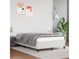 Vidaxl Estrutura De Cama Sem Colchão 120x190cm Couro Do Falso Branco