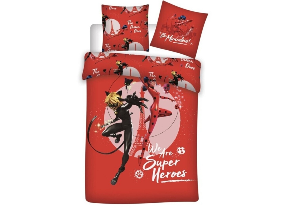 Capa De Edredom De Algodão Com Estampa De Joaninha "somos Super-heróis" Para Cama De 90 Cm. 86900