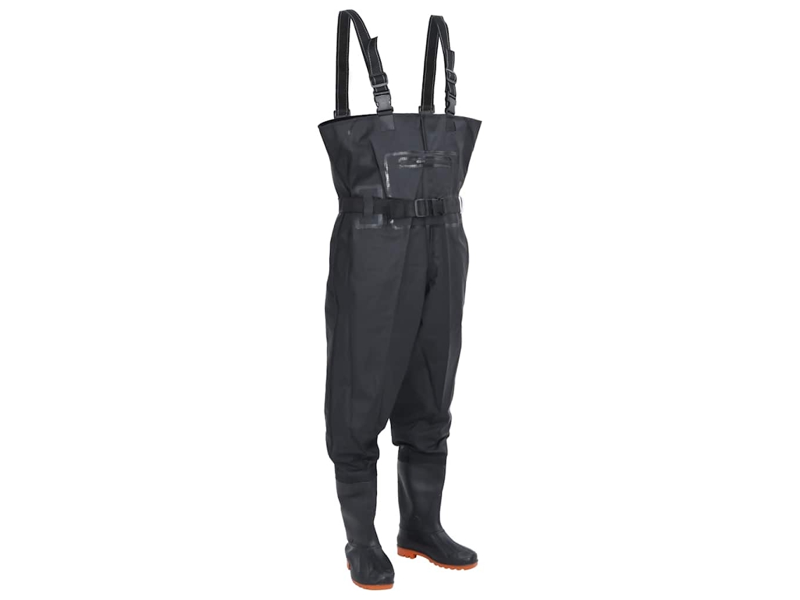Vidaxl Jardineiras Com Botas E Cinto Tamanho 42 Preto