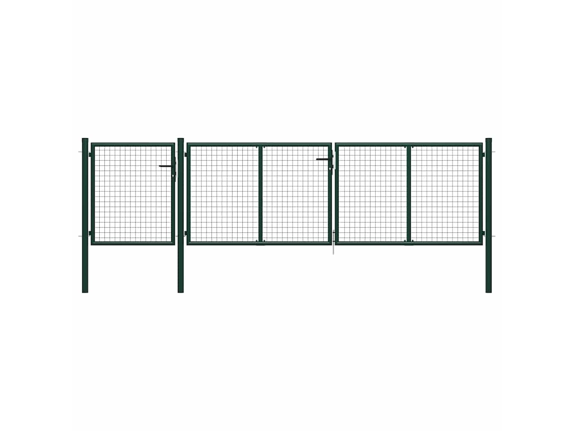 Vidaxl Portão De Jardim Em Aço 400x100 Cm Verde