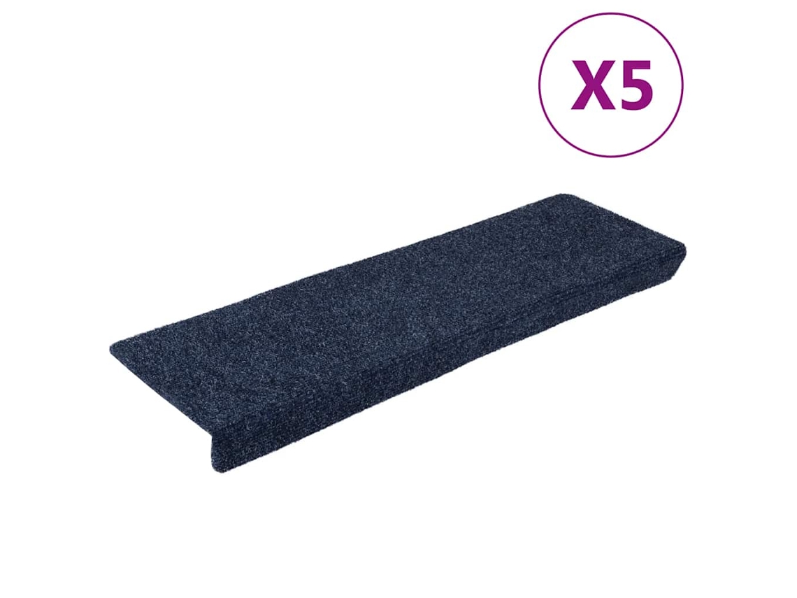 Vidaxl Tapetes De Escada Autoadesivos 5 Peças 65x21x4 Cm Antracite Borda Retangular