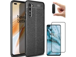 Kit Capa, Película e Suporte Magnético OnePlus Nord Rugged Leather Cinzento