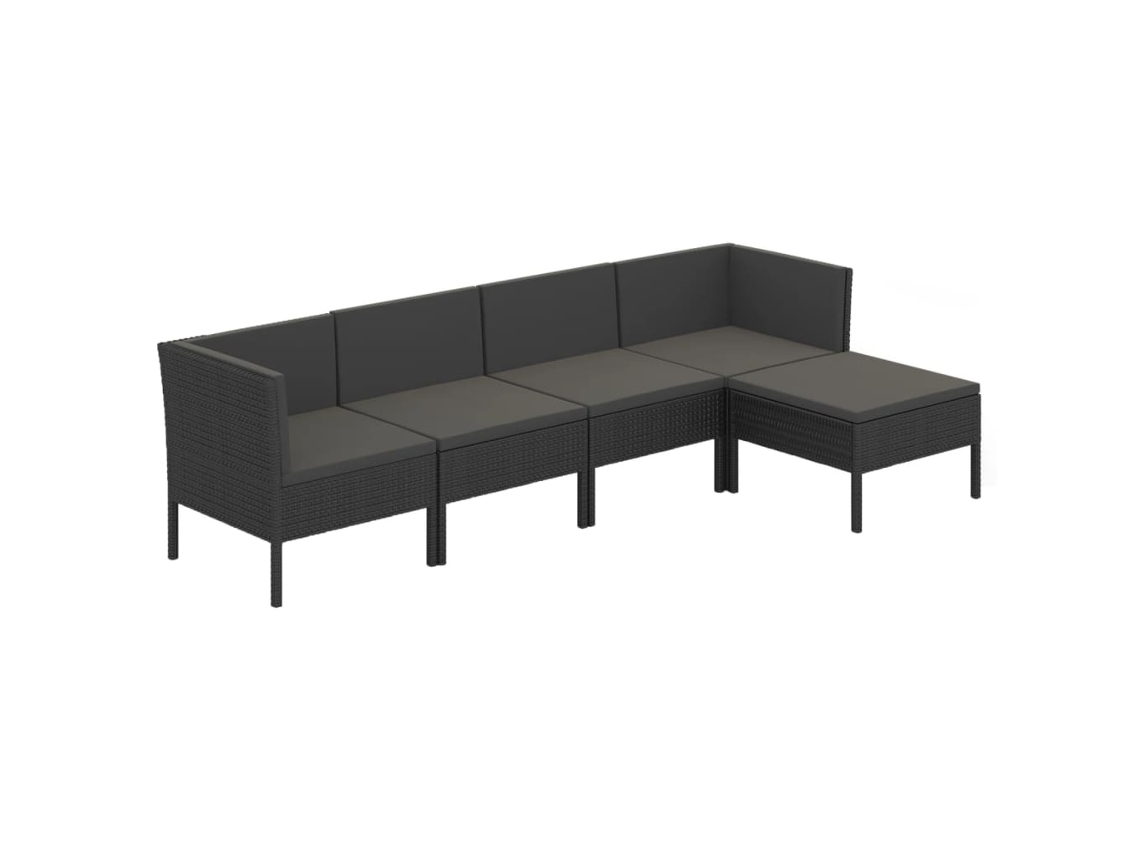 Garden Lounge Set, Garden Lounge Sets Vidaxl Preto Rattan / Vime (n/a)