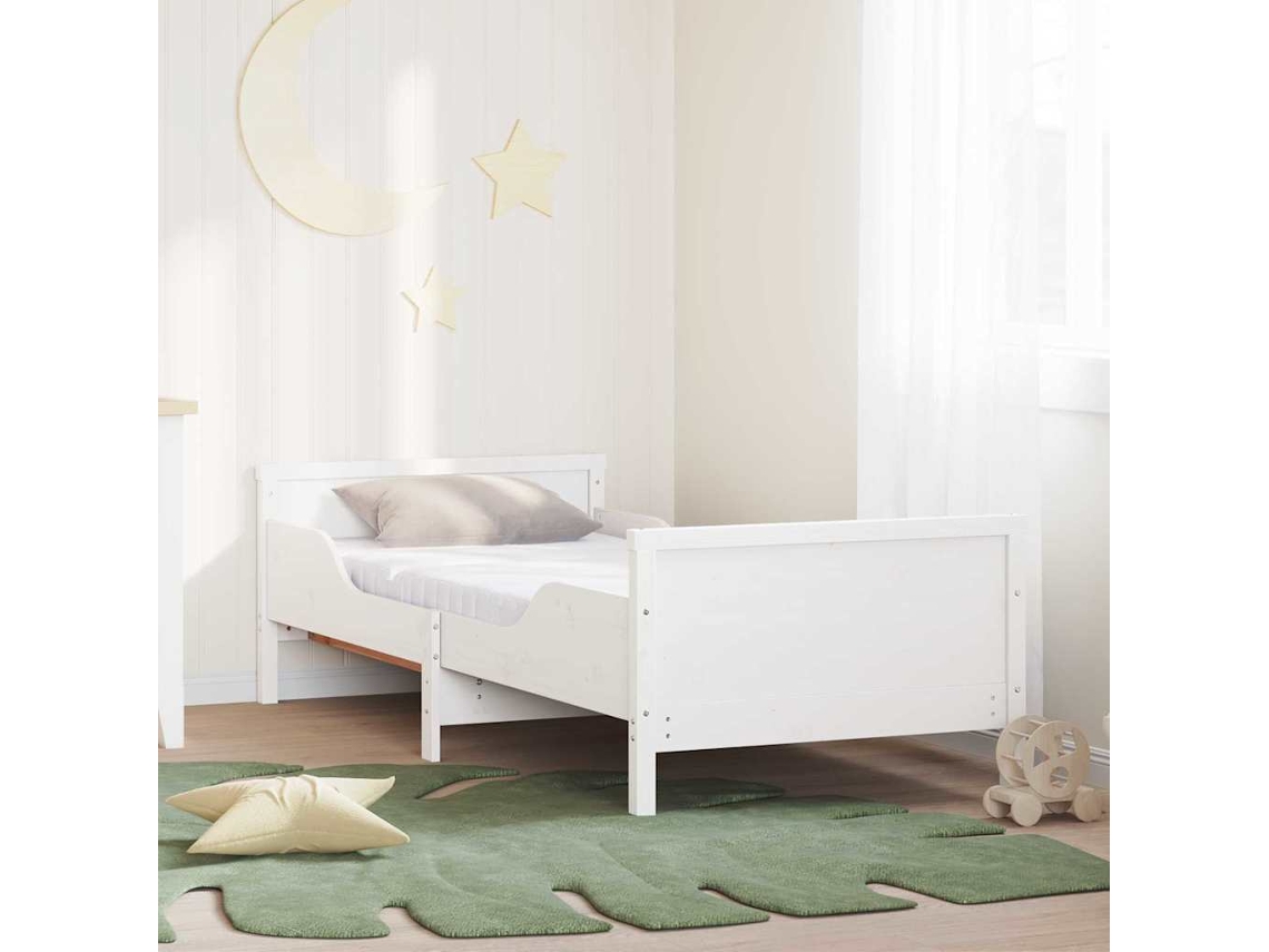 Vidaxl Estrutura de Cama com Colchão Extensível Branco 80 X 200 Cm