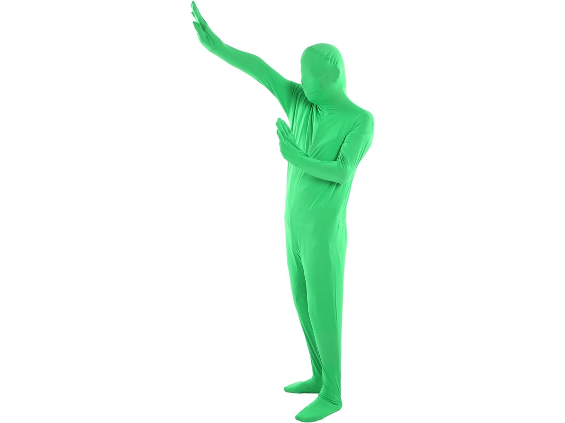 Macacão Com Capuz E Luvas Para Chroma Key Verde