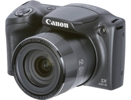 Máquina Fotográfica Bridge CANON Powershot SX430 IS (Preto - 20 MP - ISO: ISO: Auto até 1600 - Zoom Ótico: 45x)