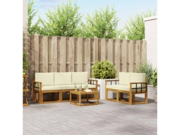 Vidaxl Conjunto De Sofás Para Exterior 6 Unid. Natural E Creme