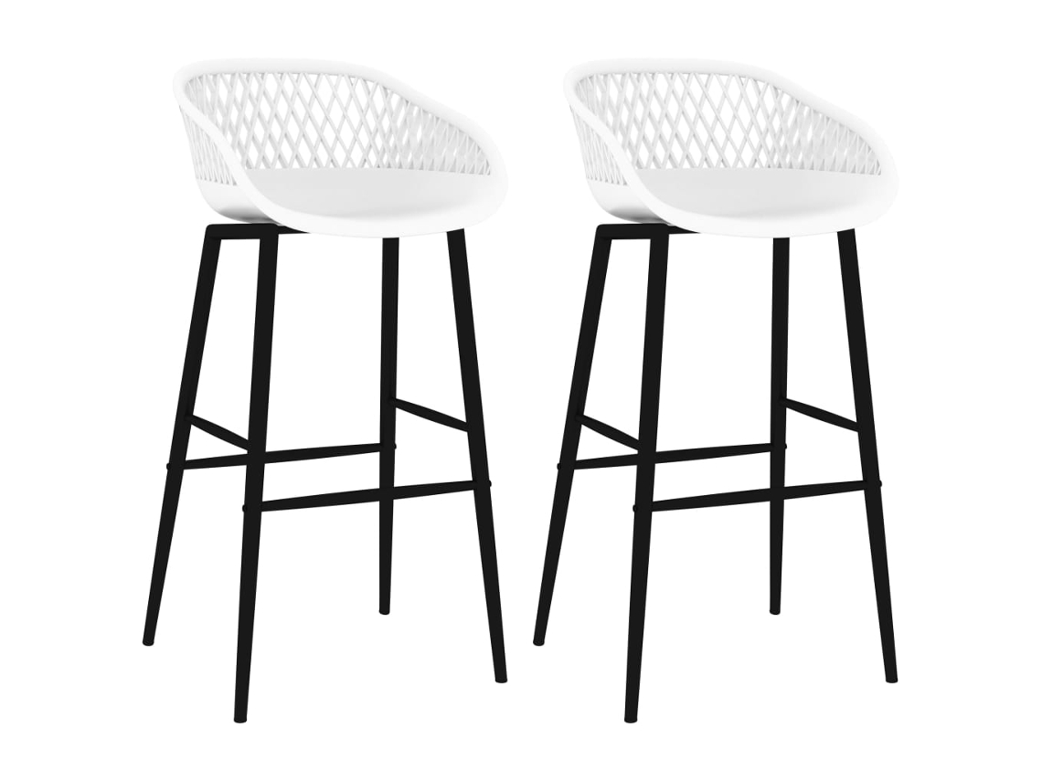Vidaxl Cadeiras De Bar 2 Pcs Branco
