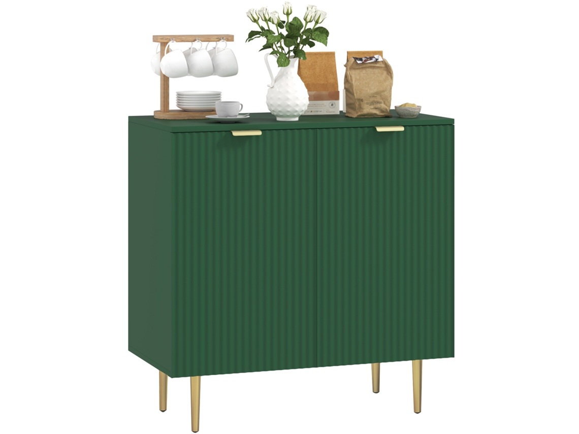 Aparador de Cozinha com 2 Portas, Prateleira Ajustável, Pés Metálicos Elevados, 80 X 40 X 80 Cm, Verde oliva ZENCORE SERVICES