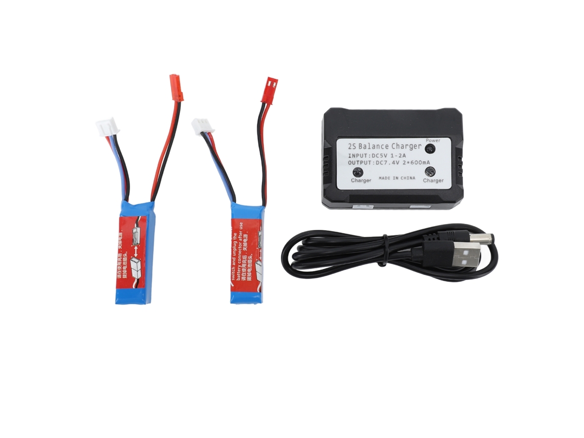 Mali bateria Lipo 7.4v 400mah 20c com Carregador Balanceado 2s para Carro Rc 1/28 Wltoys K989/284161