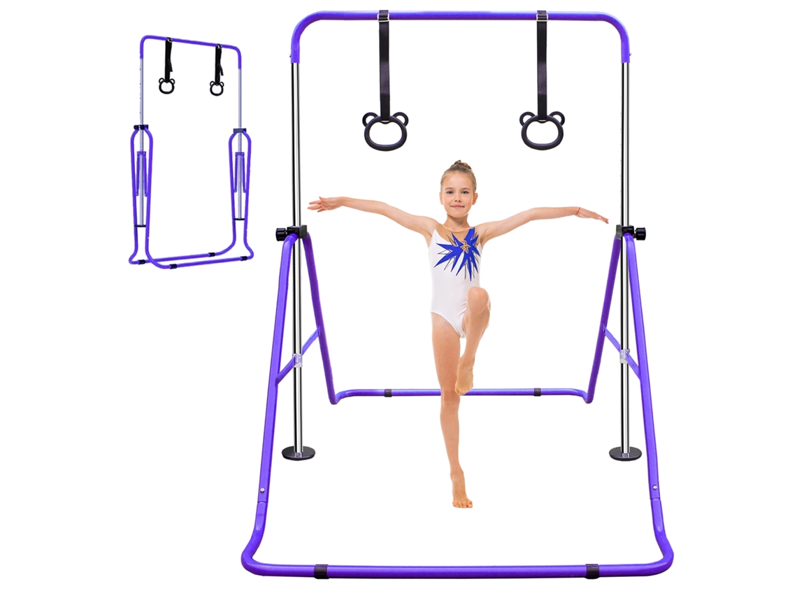 Barra Ginástica Infantil Altura 88.9 129.54cm Roxa VELTRIX