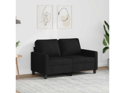 Vidaxl Sofá De 2 Lugares Tecido 120 Cm Preto