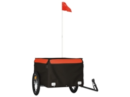 Reboque de Carga para Bicicleta Vida Xl Ferro Preto e Laranja 45 kg VIDAXL
