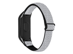 Bracelete de Nylon Elásticos Trançados Elásticos Ajustáveis em Laço com Armação Preta para Xiaomi Mi Band 7 Preto/Branco