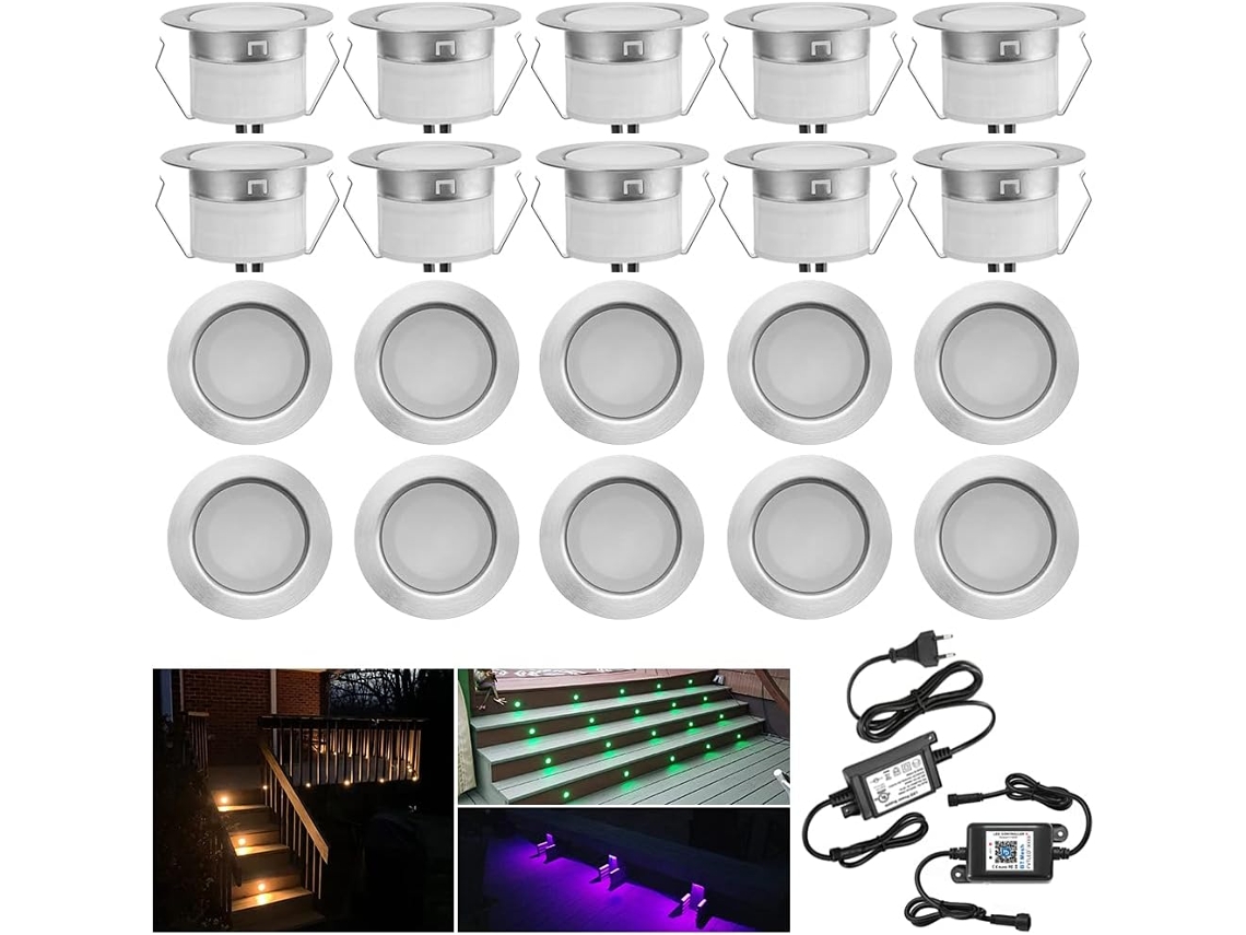 Kits De Iluminação De Luxo Para Deck Externo, Led Branco Quente Para Pátio E Jardim, Fácil Instalação, Baixa Tensão, 12 V Dc, Ip67, Iluminação De Pais