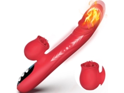 Vibrador Rose - Dildo Realista Para Estimulação Do Ponto G E Clitóris, 7 Modos De Vibração De Lambida E Impulso, Dildo De Silicone Rabbit