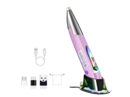 Rato De Caneta Óptico Recarregável 2.4ghz Sem Fio Para Mãos Esquerda E Direita Com Duas Teclas Direitas Roxo