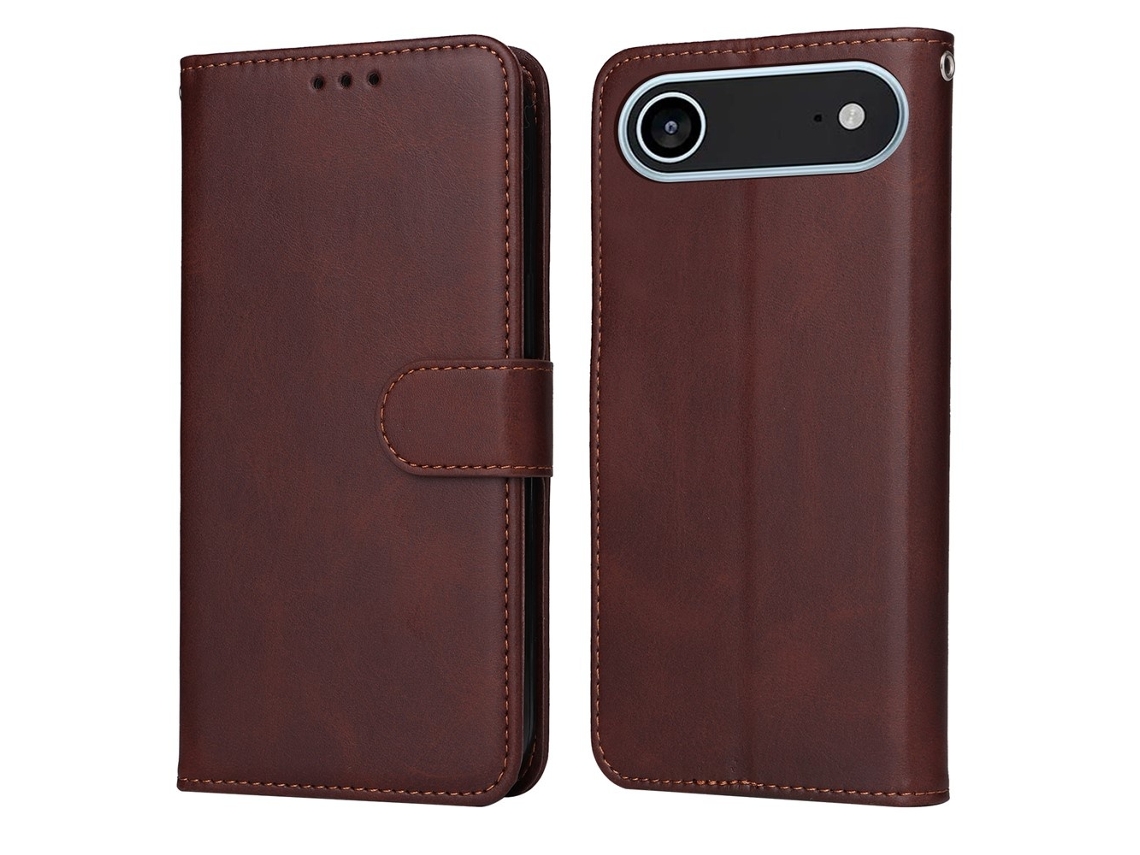 Capa De Couro Marrom Para Iphone Air