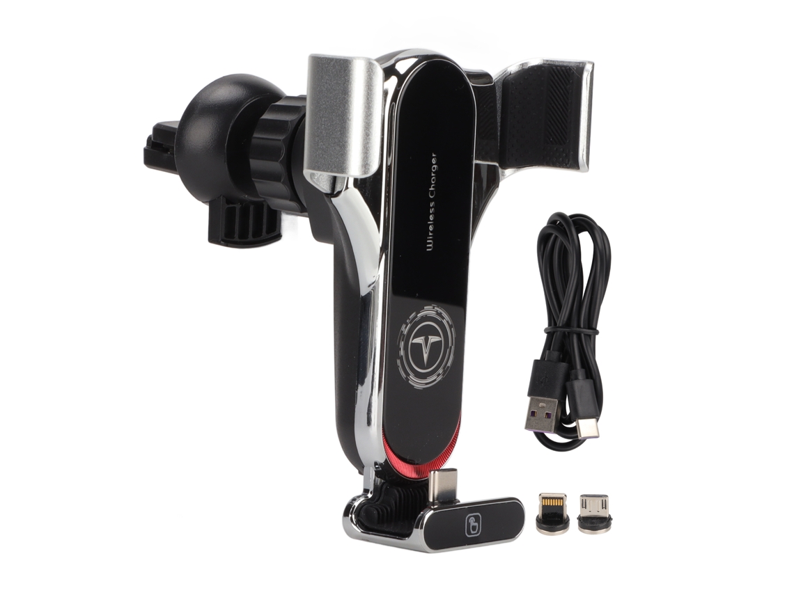 Carregador Sem Fio Veicular 15w Smart Sensing Prata