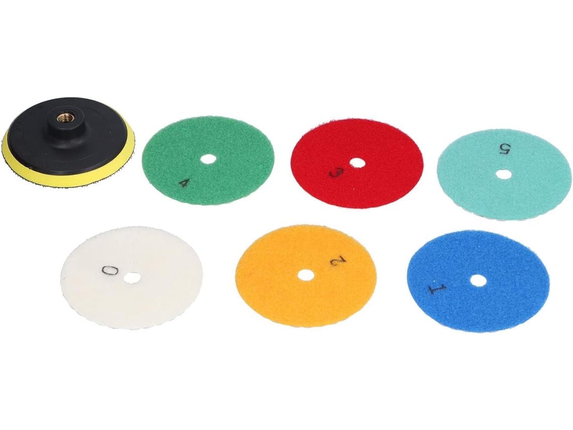 Kit De Polimento A Seco Com 6 Discos Diamantados E 1 Suporte Para
