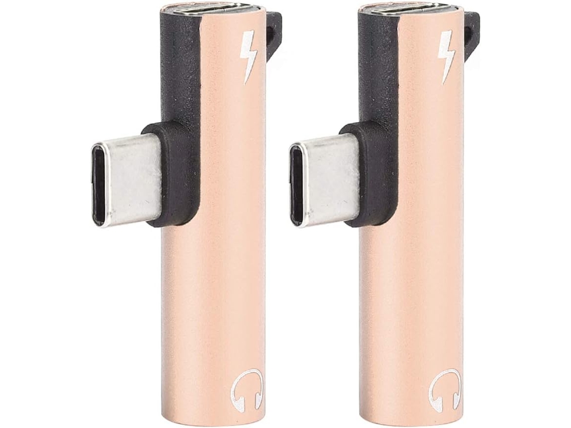 Pacote Com 2 Adaptadores Usb-c Para 3,5 Mm Com Função De Carregamento