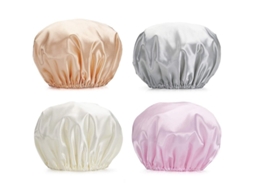 2026 chapéu de Ducha para Mulher, 4 Unidades, Dupla Camada Impermeável, Reutilizável, Tamanho Médio, Material Eva e Poliéster, Cores Variadas