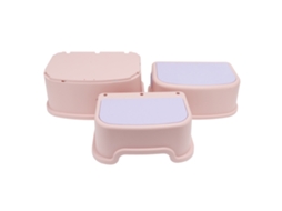 Mali 3 Pcs Escada para Crianças Estável Antiderrapante Bordas Suaves Plástico Rosa Banheiro Cozinha