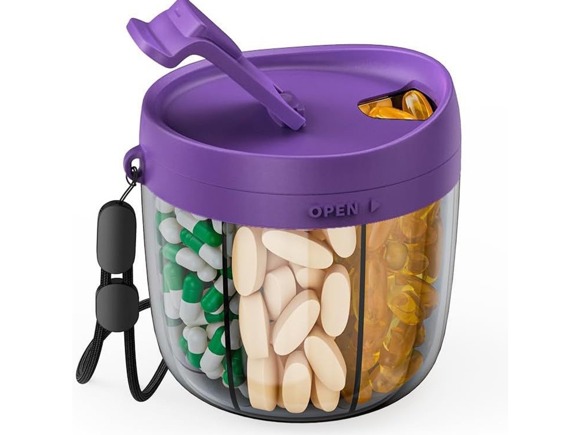 Organizador De Comprimidos Eifson 7 Compartimentos Anti-mistura Sem Bpa (roxo Escuro)