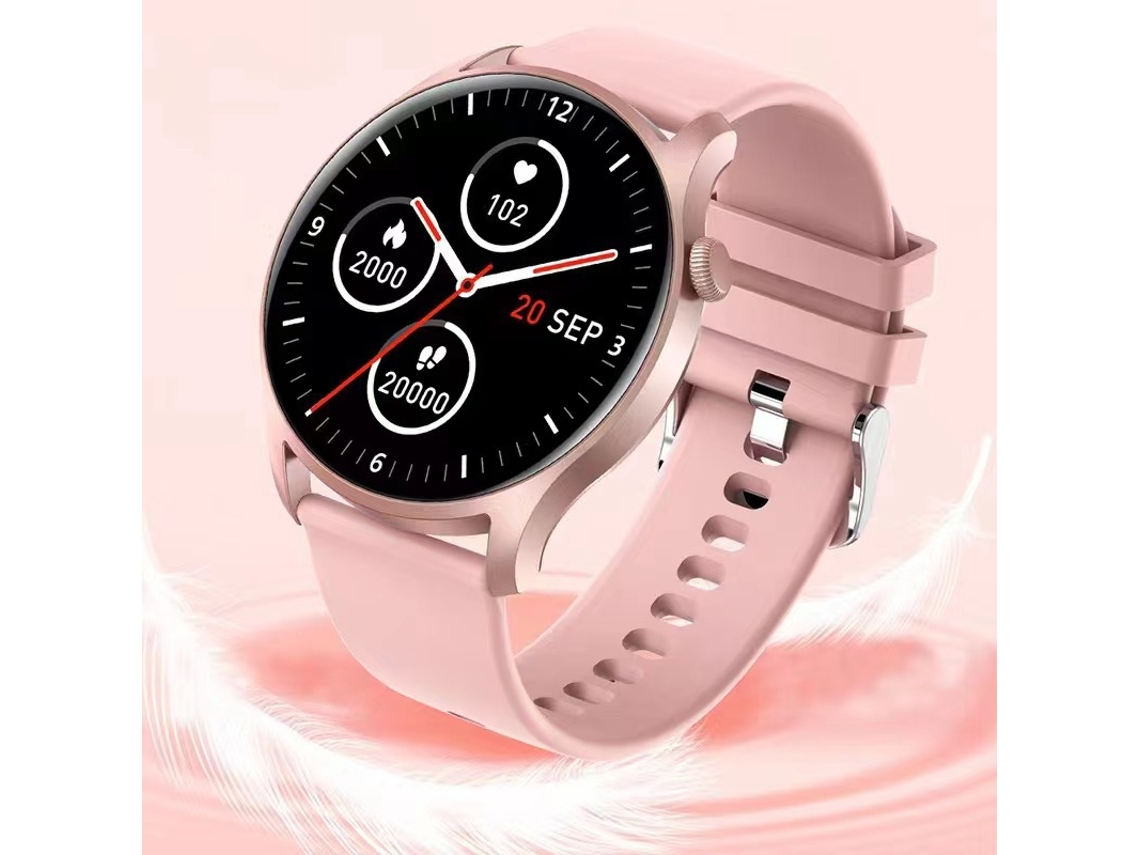 SHAH ARPAN Kc08 Relógio Inteligente Multifuncional com Toque Completo Monitoramento de Saúde Pressão Arterial Modo Multiesportivo Bluetooth Rosa