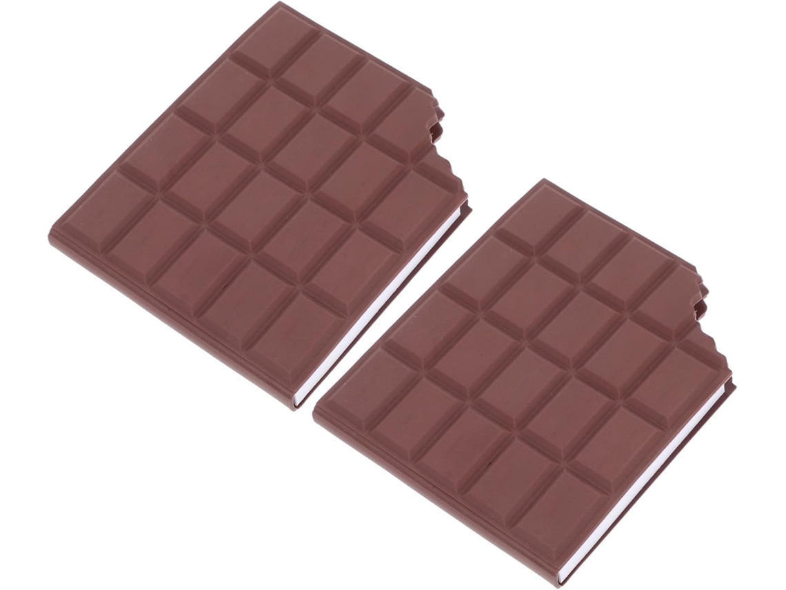 Blocos de notas adesivas em formato de chocolate com aroma (2 unidades), ideais para estudantes e materiais de escritório.