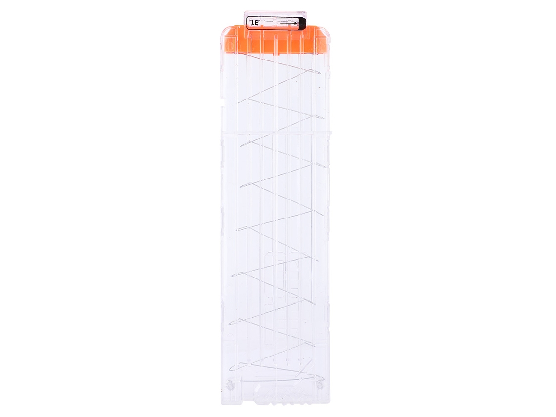Carregador transparente para dardos de espuma Brinquedo, compatível com 18 dardos Nerf.