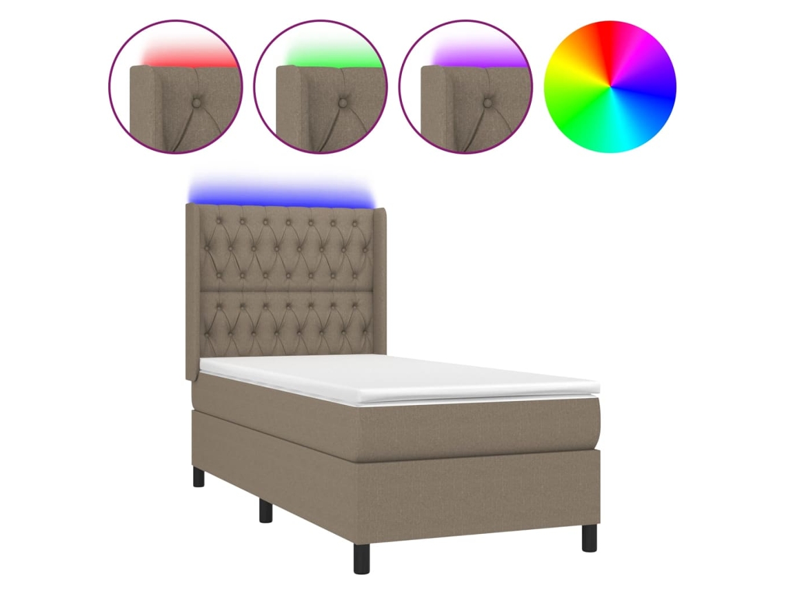 Box Spring Bed, Box Spring Beds Vidaxl Cinzento-acastanhado Tecido (80 X 200 Cm)