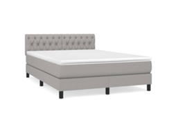 Cama com Molas e Colchão Tecido Cinzento Claro MAISON EXCLUSIVE (140x200 cm)