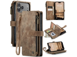 Capa Flip Para Celular Em Couro Com Compartimento Para Cartãomarrom - Samsung S23 Plus