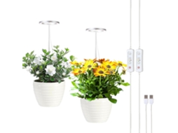 Lâmpada Led Para Plantas De Espectro Total Ajustável Para Ambientes Internos, Pacote Com 2 Unidades Slowmoose