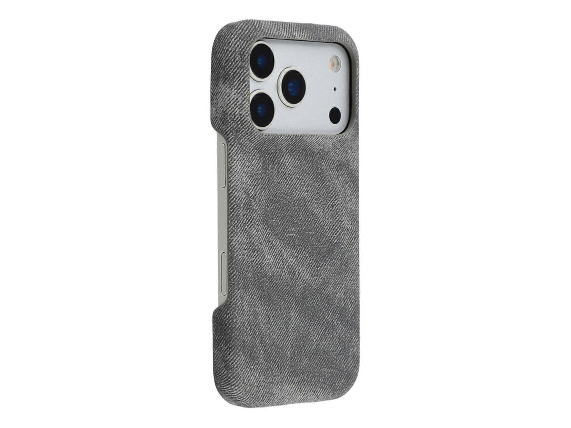 Capa Magnética Compatível Com Iphone 17 Pro Max, Textura De Tecido Jeans, Couro Pc, À Prova De Choque, Preto G