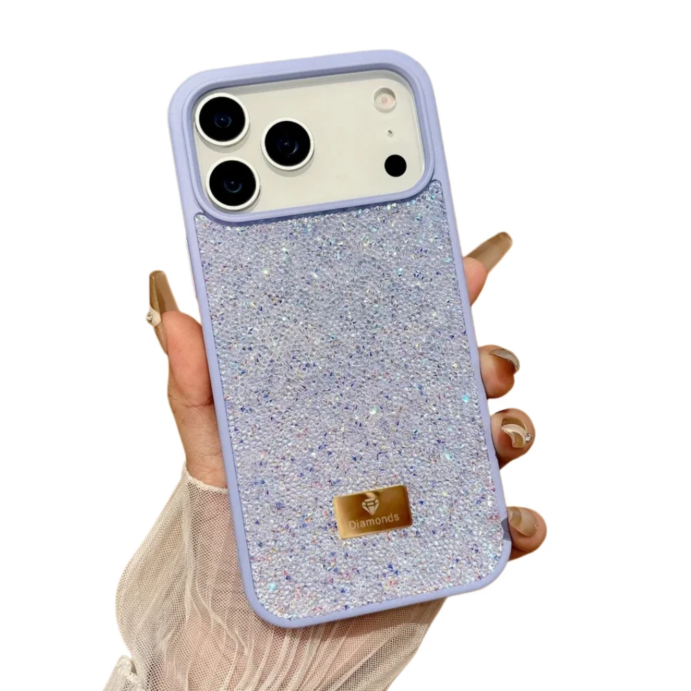 (roxo Claro, Iphone 17e) Capa De Celular Luxuosa E Deslumbrante Com Cobertura Total E Detalhes Em Zircônia Na Cor Diamante.