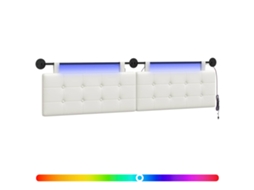 Conjunto 1 Cabeceira Suspensa Vidaxl Branco Couro Sintético (210 X 55 X 5 Cm)