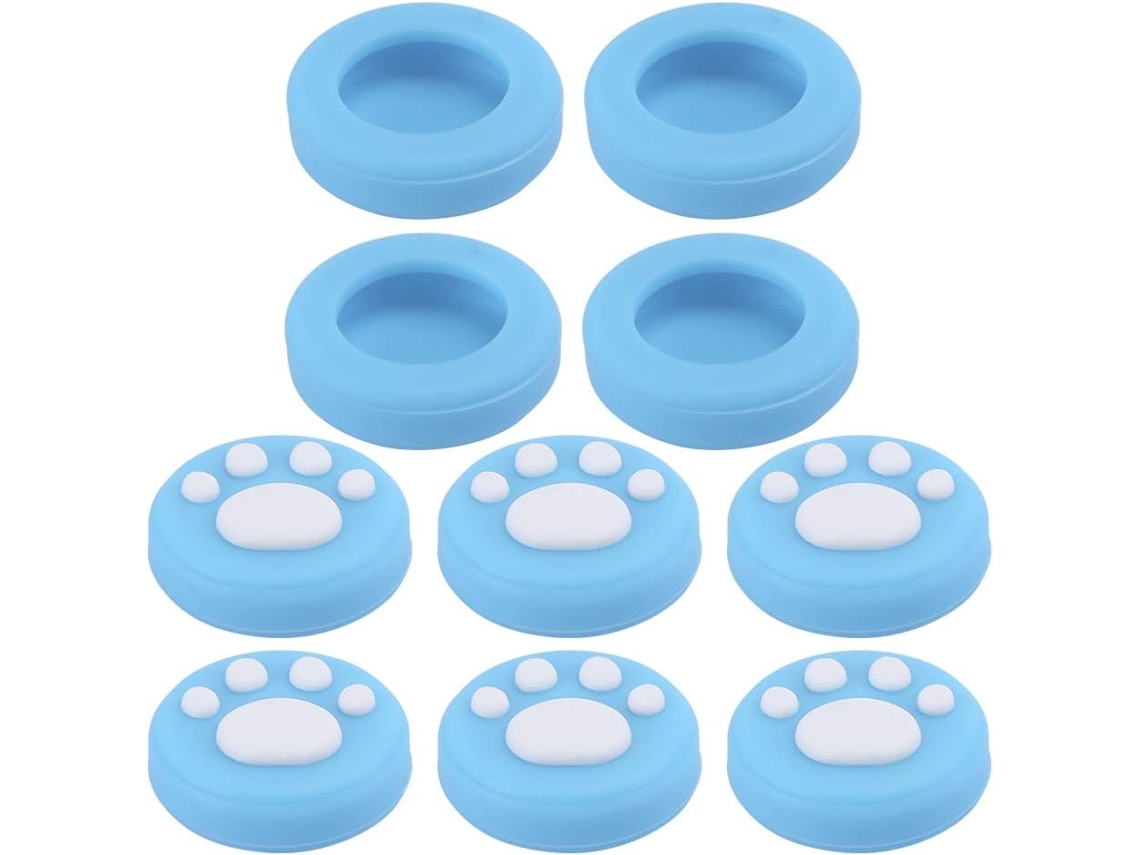 Conjunto De 10 Protetores Polegar Em Formato Pata Gato Para Joystick Tipo Rocker, Capas De Silicone Macio Com Design